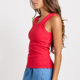 Betty Basics Francis Rib Tank in Red - view 3