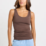 Betty Basics Emma Scoop Tank in Chocolate