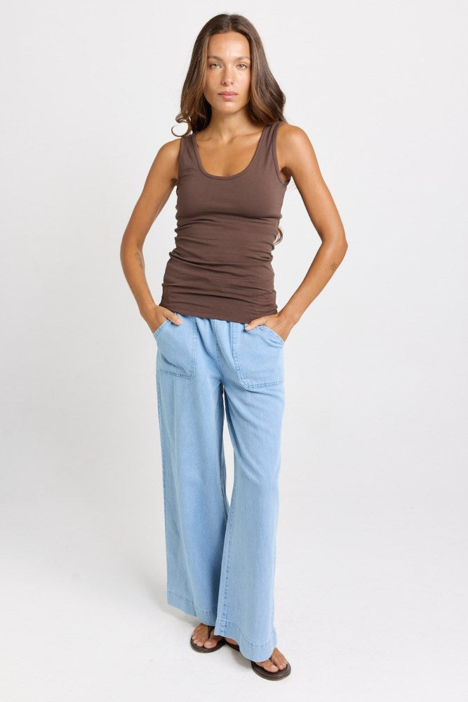 Betty Basics Emma Scoop Tank in Chocolate - view 2