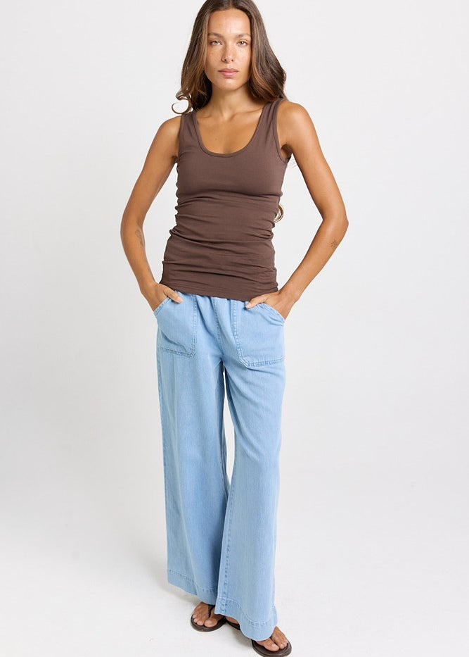 Betty Basics Emma Scoop Tank in Chocolate - view 2
