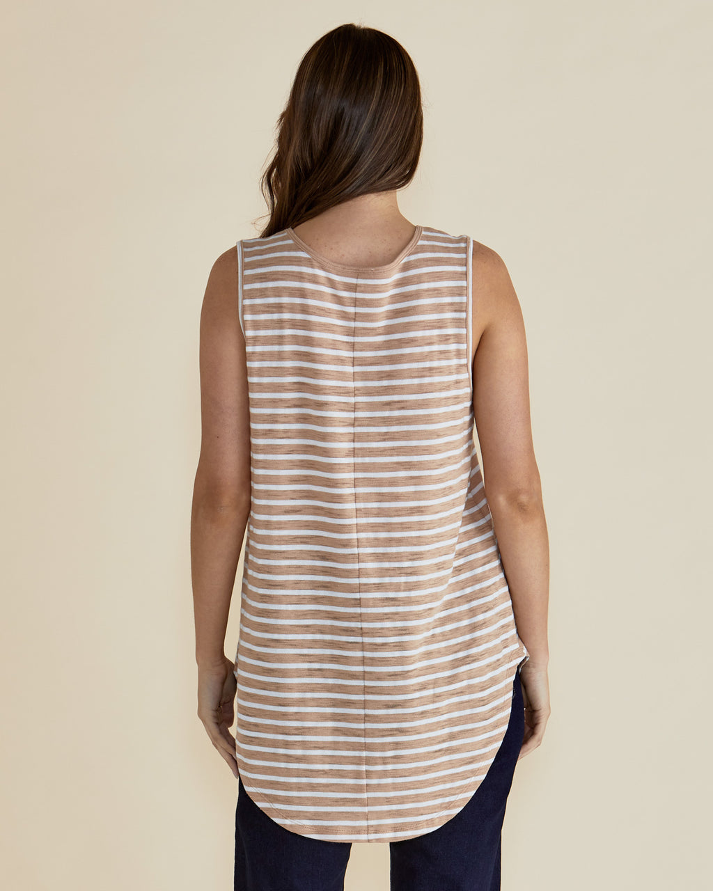 KEIRA TANK - Beige Stripe