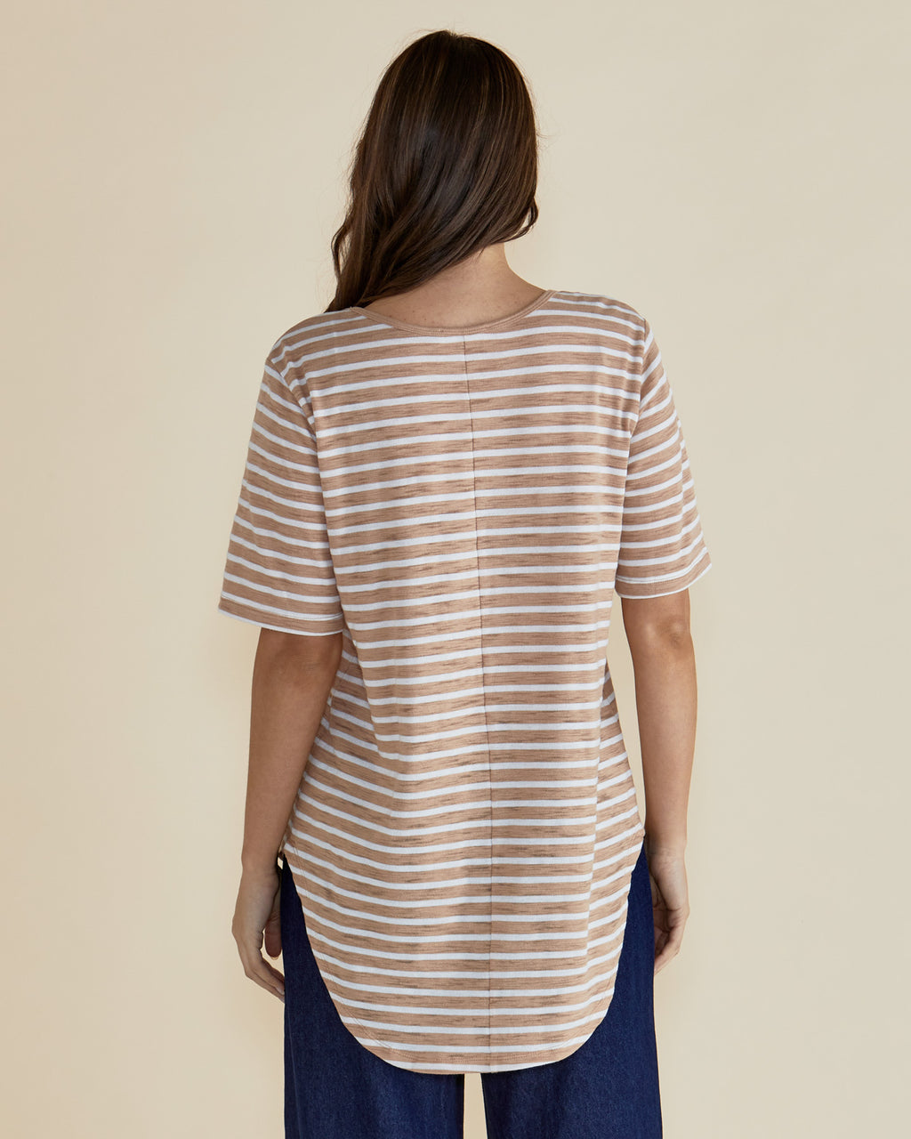 ARIANA TEE - Beige Stripe