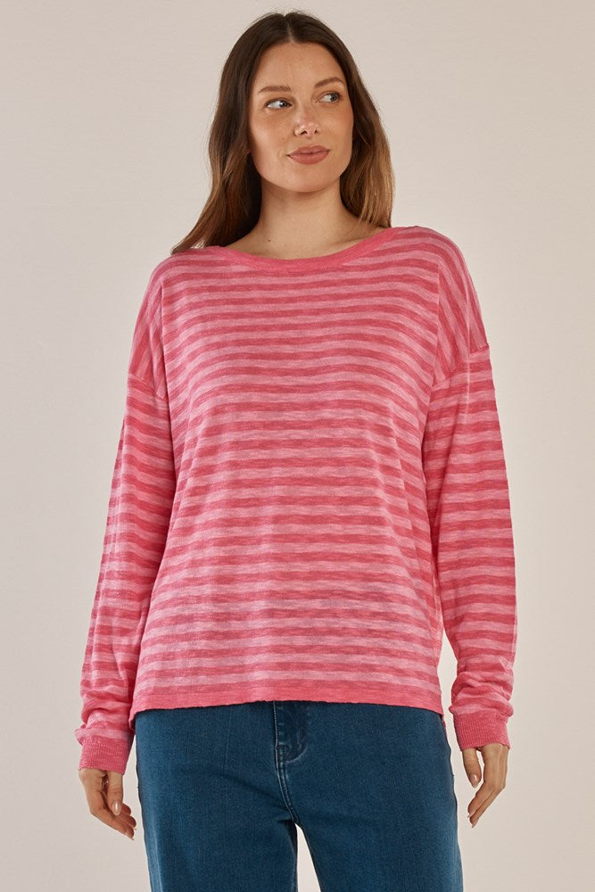 Natasha Knit Top - Blush Stripe