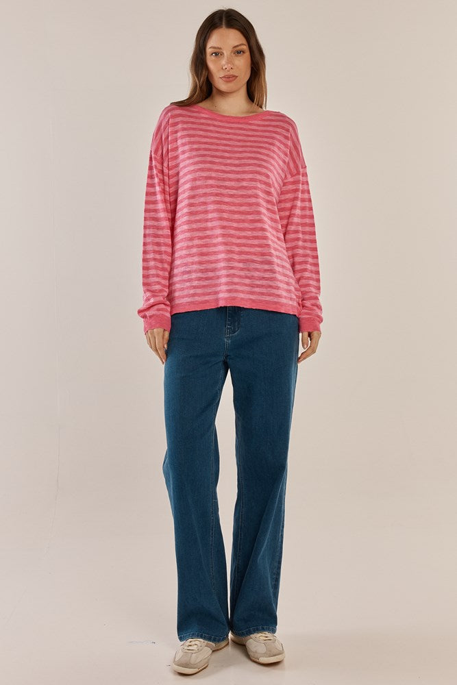 Natasha Knit Top - Blush Stripe