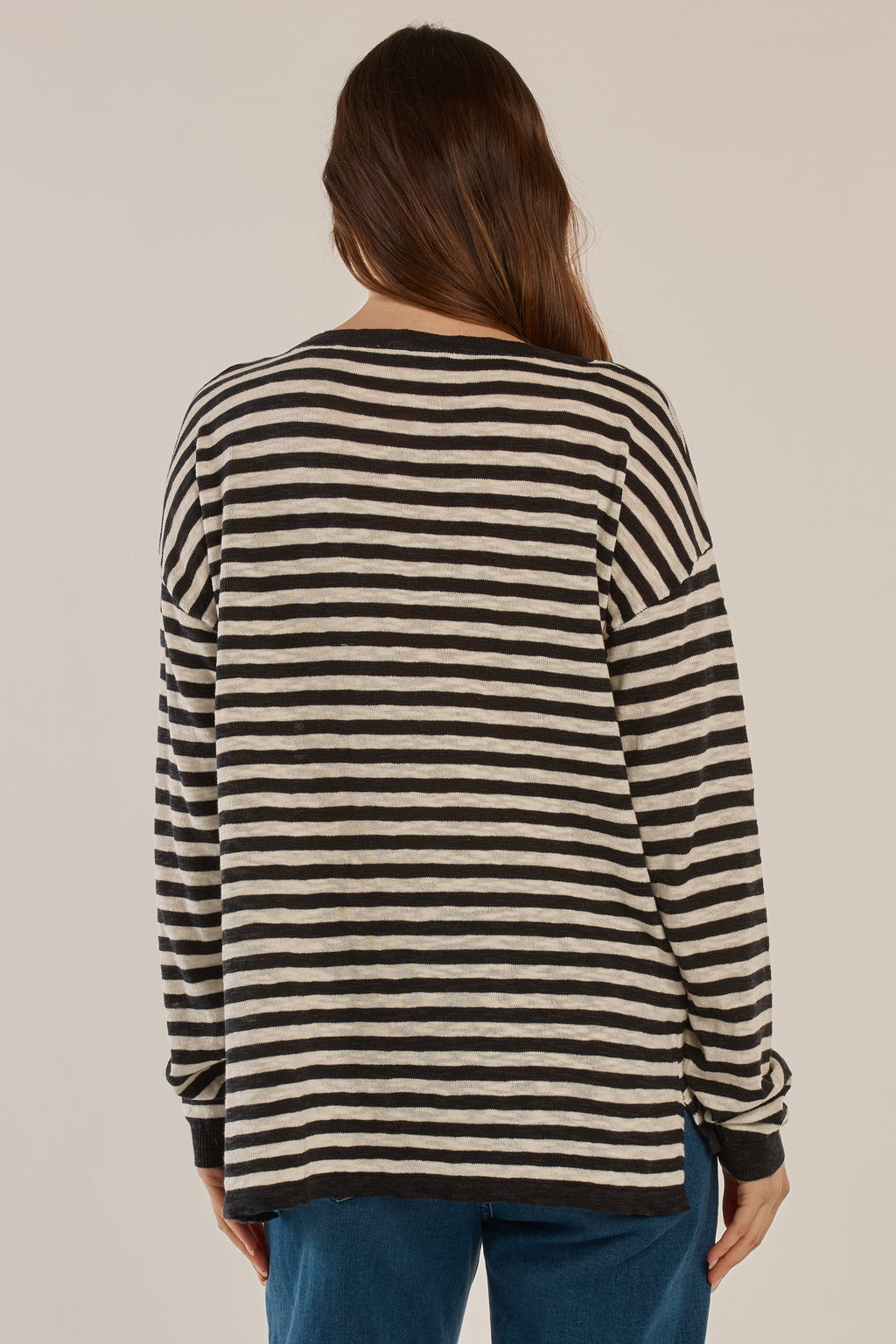 Natasha Knit Top - Black/Off-White Stripe