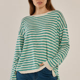 Natasha Knit Top - Lime Stripe