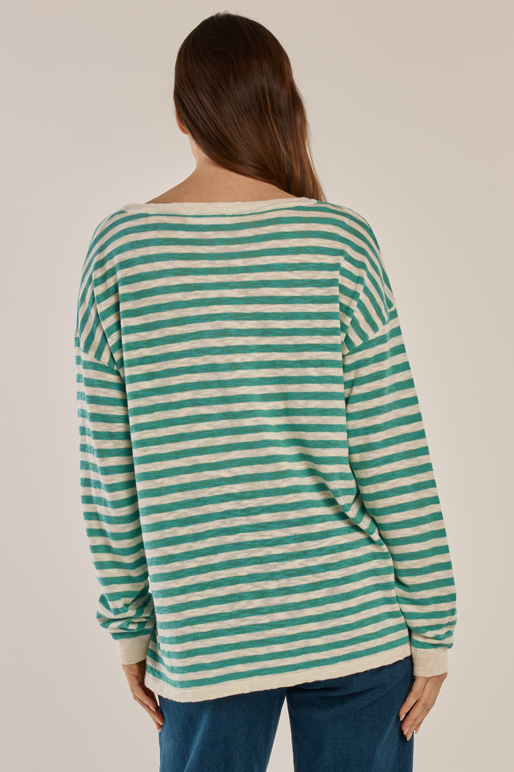 Natasha Knit Top - Lime Stripe