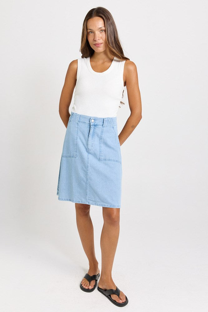 Betty Basics Aida Denim Skirt in Medium Wash - view 2