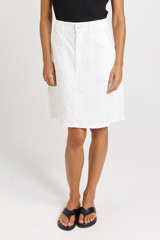 Betty Basics Aida Denim Skirt in White