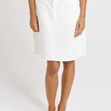 Betty Basics Aida Denim Skirt in White