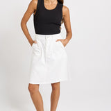 Betty Basics Aida Denim Skirt in White - view 2