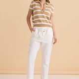 Salford Knit Polo - Beige/White