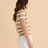 Salford Knit Polo - Beige/White