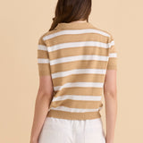 Salford Knit Polo - Beige/White