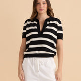 Salford Knit Polo - Cream/Black
