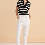 Salford Knit Polo - Cream/Black