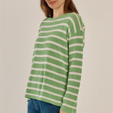 Bradford Knit Top - Green/Cream Stripe
