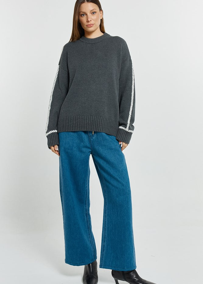 Contrast Stitch Sweater