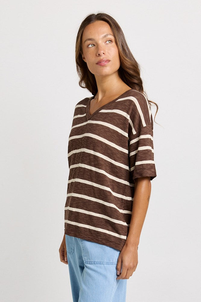 Betty Basics Aries V-Neck Top in Chocolate - view 3