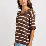 Betty Basics Aries V-Neck Top in Chocolate - view 3