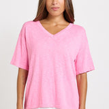 Betty Basics Aries V-Neck Top in Pink