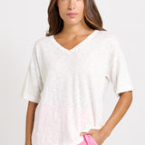 Betty Basics Aries V-Neck Top in White