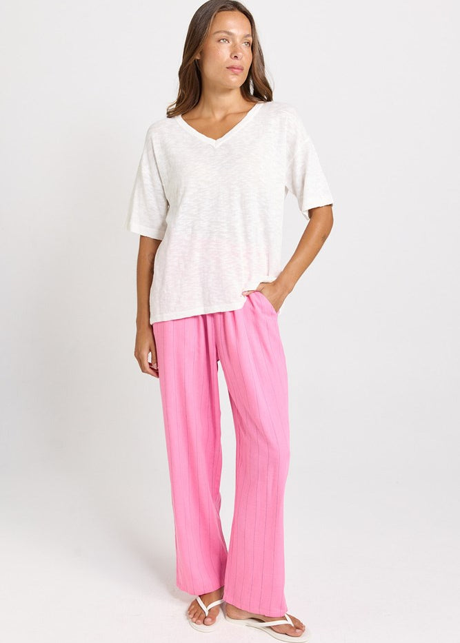 Betty Basics Aries V-Neck Top in White - view 2