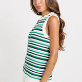 Betty Basics Roni Tank in Blue/Green Combo - view 3