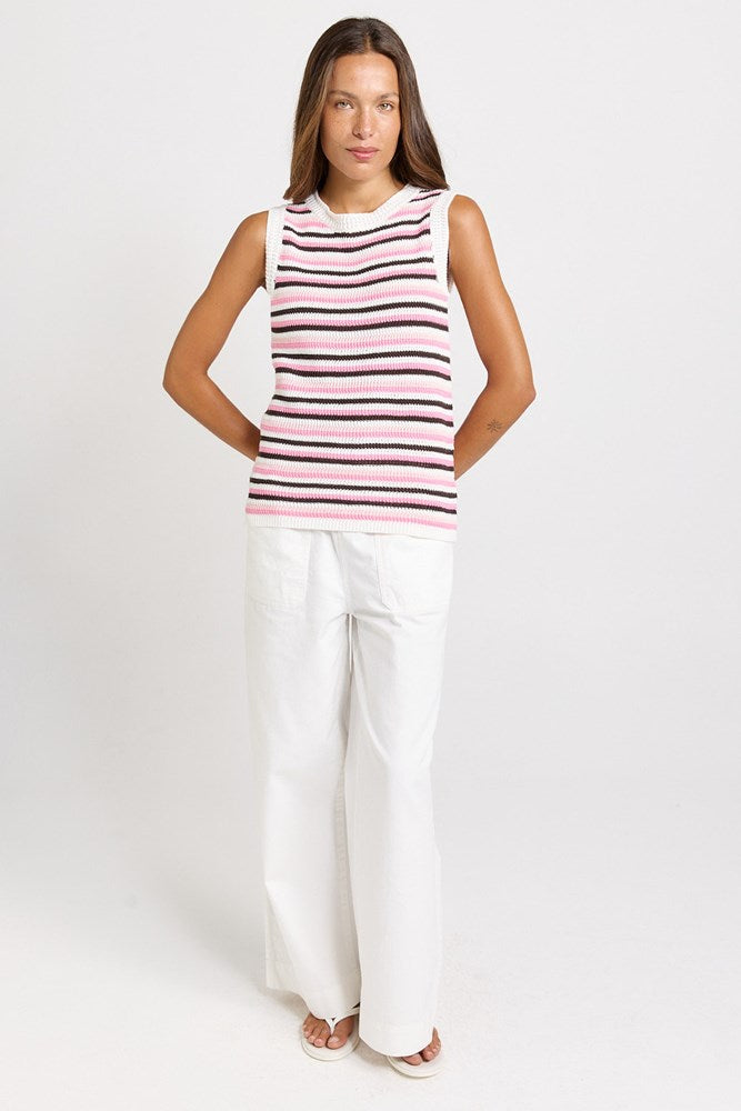 Betty Basics Roni Tank in Chocolate/Pink Combo - view 2