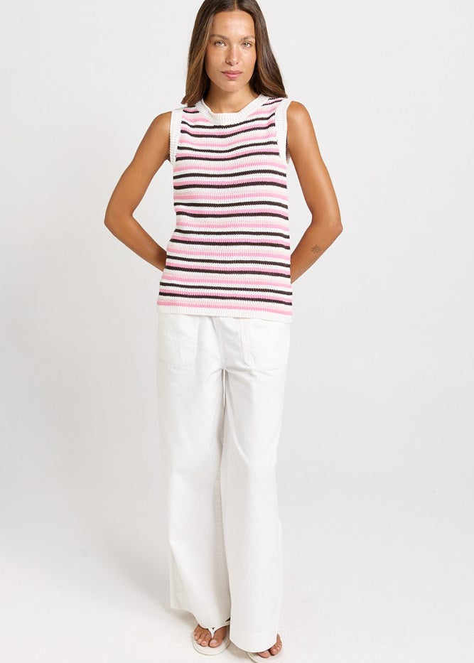 Betty Basics Roni Tank in Chocolate/Pink Combo - view 2