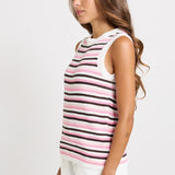 Betty Basics Roni Tank in Chocolate/Pink Combo - view 3