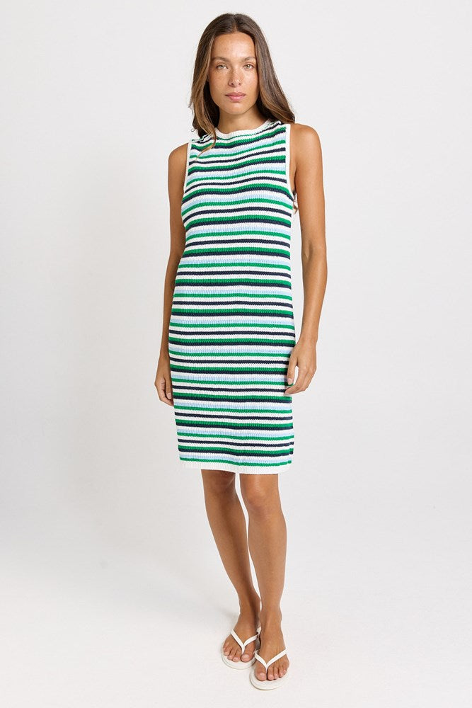 Betty Basics Mandy Tank Dress in Blue/Green Combo