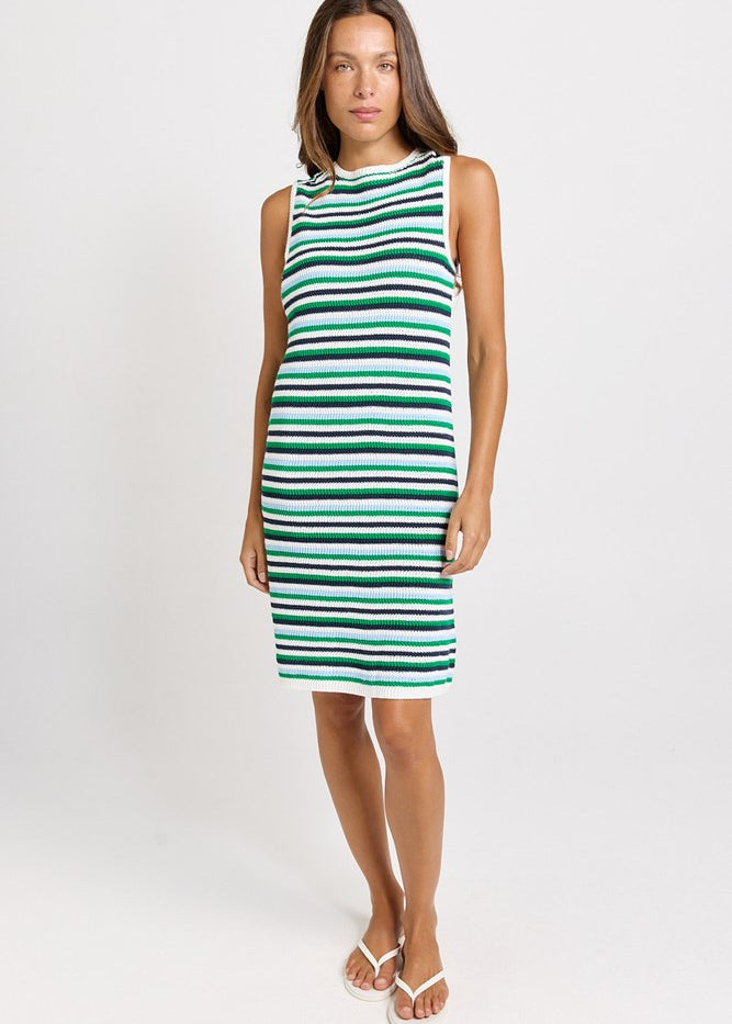 Betty Basics Mandy Tank Dress in Blue/Green Combo