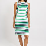 Betty Basics Mandy Tank Dress in Blue/Green Combo - view 2