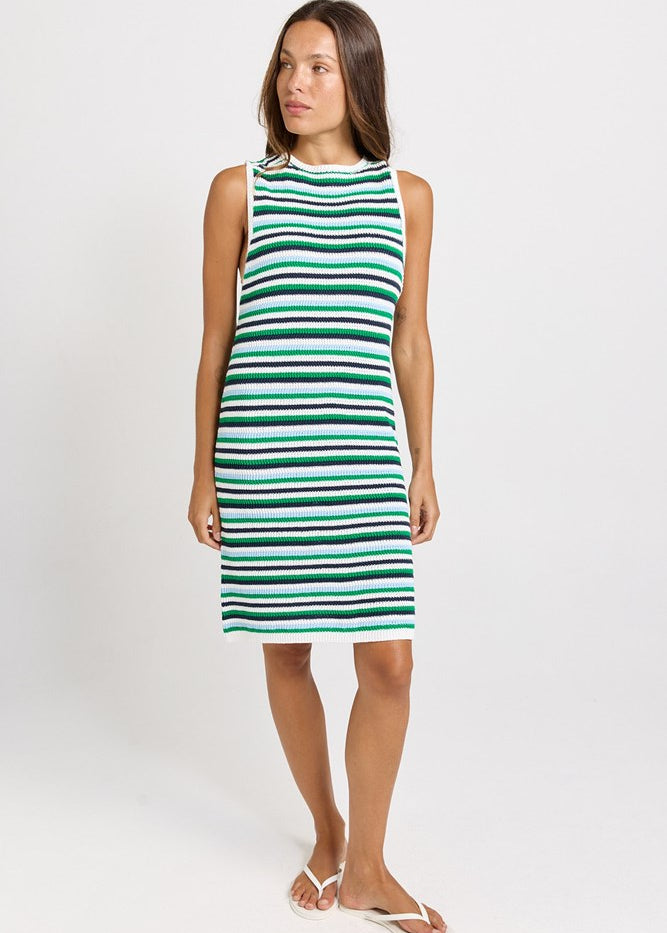 Betty Basics Mandy Tank Dress in Blue/Green Combo - view 2