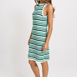Betty Basics Mandy Tank Dress in Blue/Green Combo - view 3