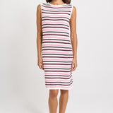 Betty Basics Mandy Tank Dress in Chocolate/Pink Combo