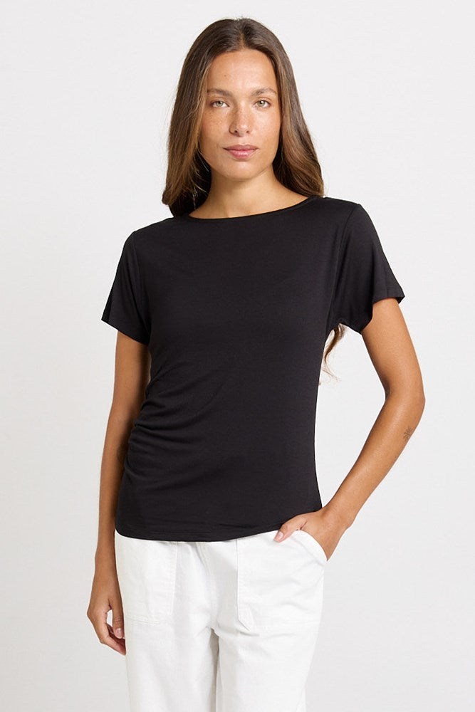 Betty Basics Victoria Viscose Tee in Black