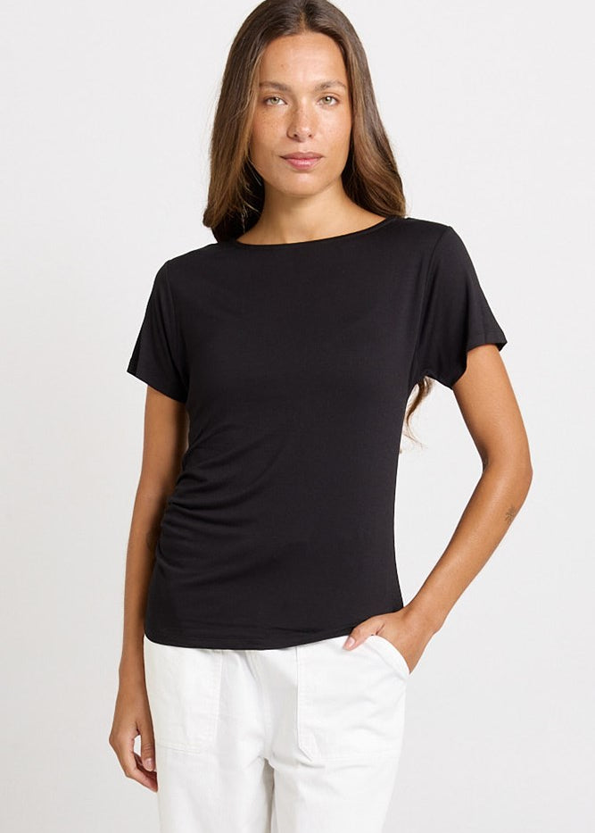 Betty Basics Victoria Viscose Tee in Black