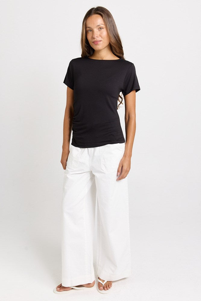 Betty Basics Victoria Viscose Tee in Black - view 2