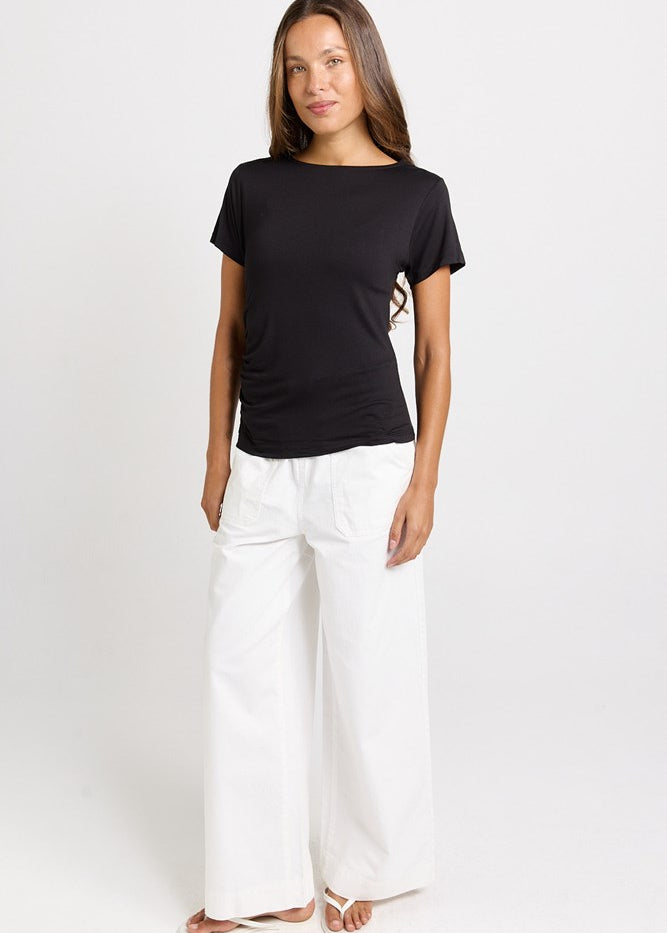 Betty Basics Victoria Viscose Tee in Black - view 2