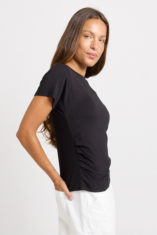 Betty Basics Victoria Viscose Tee in Black - view 3