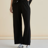 EVELYN WIDE LEG JOGGER - Black