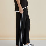 EVELYN WIDE LEG JOGGER - Black