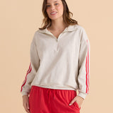 Rocco Quarter Zip Sweatshirt - Grey Marle