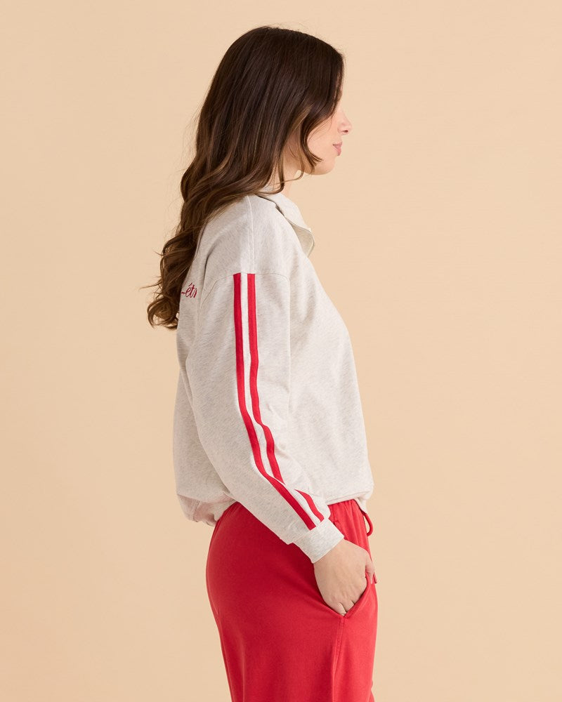 Rocco Quarter Zip Sweatshirt - Grey Marle