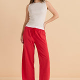 Barrel Leg Sweatpant - Red