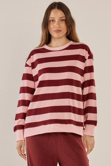 Stazie Sweatshirt - Pink/Red Stripe