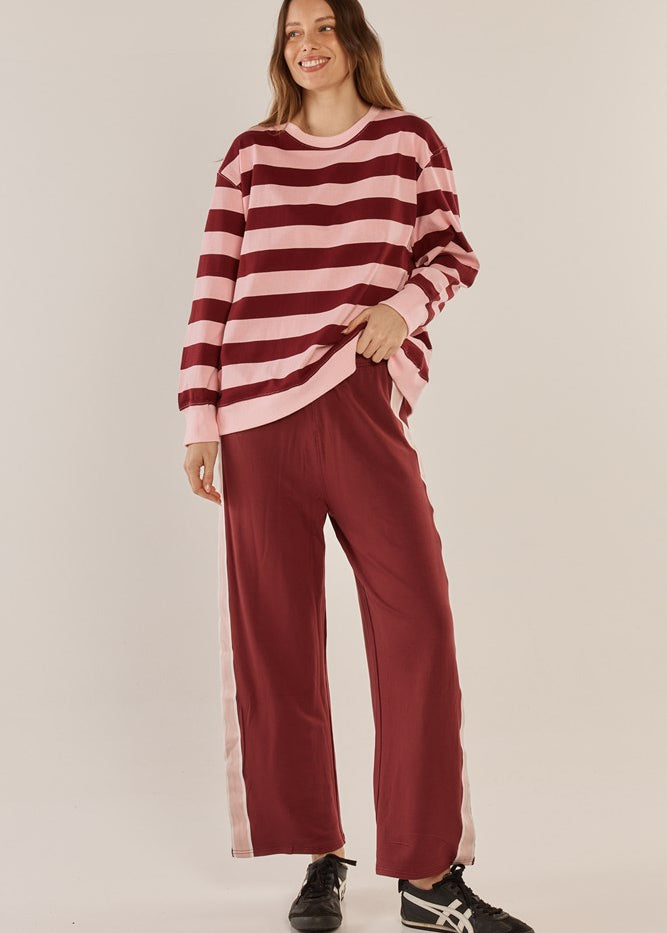 Stazie Sweatshirt - Pink/Red Stripe