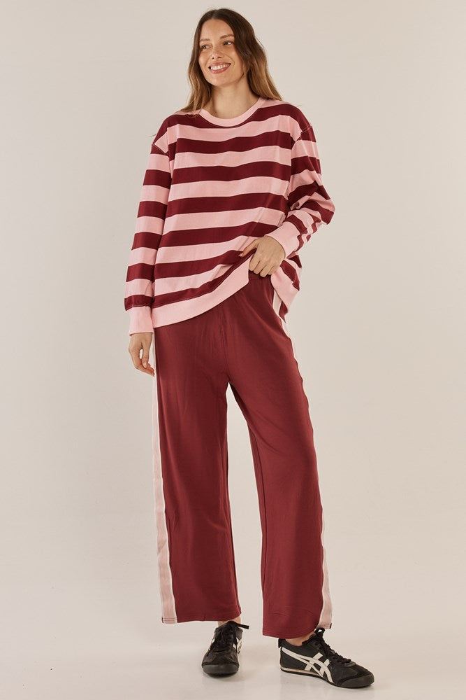 Stazie Sweatshirt - Pink/Red Stripe